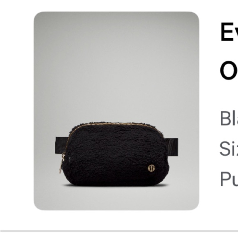 Lululemon Black Sherpa Belt Bag